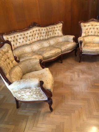 Conjunto Tresillo Isabelino Tapizado