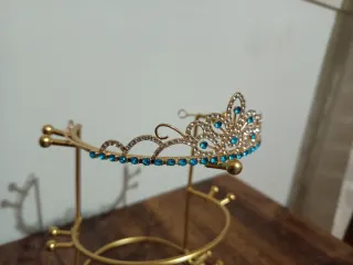 Tiara Princesa Azul y Dorada