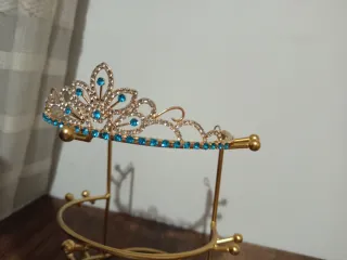 Tiara Princesa Azul y Dorada