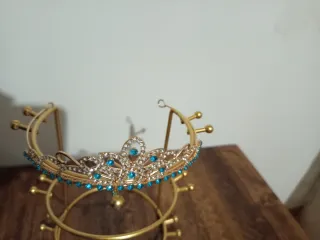 Tiara Princesa Azul y Dorada