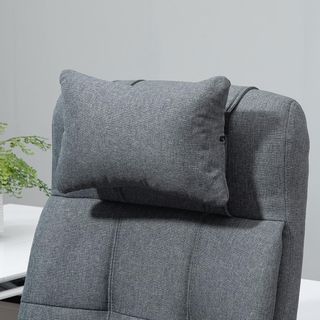 Silla De Oficina Ergonómica Reclinable, Silla Directiva Con Respaldo Alto, Sillón De Oficina Con Reposacabezas Y Reposapiés Extraíble, 66X76X112-120Cm, Gris
