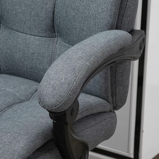 Silla De Oficina Ergonómica Reclinable, Silla Directiva Con Respaldo Alto, Sillón De Oficina Con Reposacabezas Y Reposapiés Extraíble, 66X76X112-120Cm, Gris