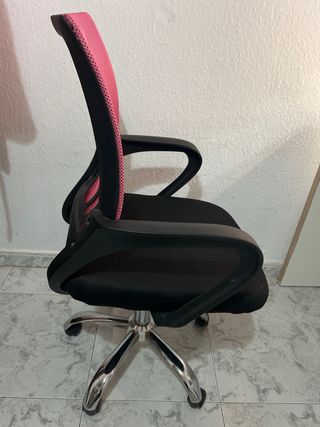 Silla de escritorio ergonómica rosa y negra