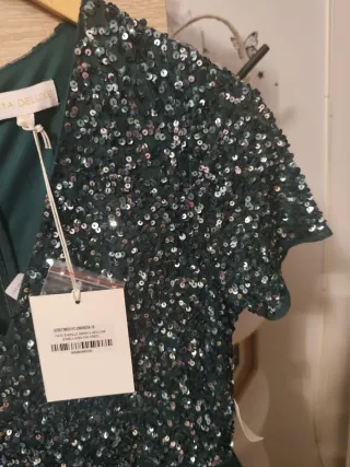 Vestido de fiesta lentejuelas verde