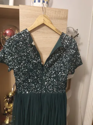 Vestido de fiesta lentejuelas verde