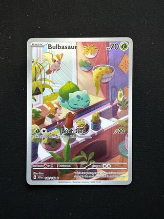 Carta Pokémon Bulbasaur, charmander y squirtle