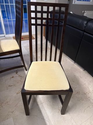 6 Sillas Comedor Madera Pino Beige/Marrón