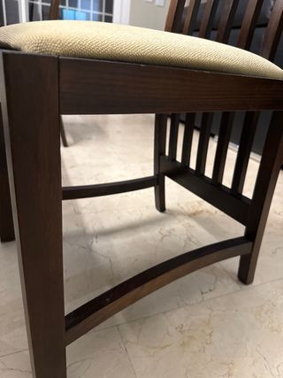 6 Sillas Comedor Madera Pino Beige/Marrón