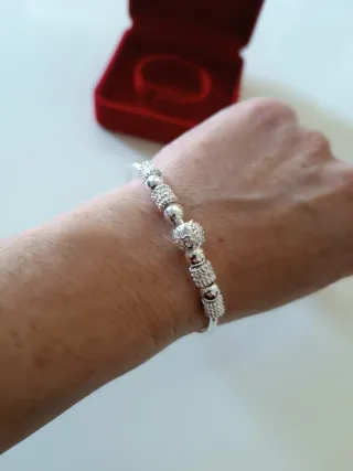 Pulsera ajustable plata en estuche regalo