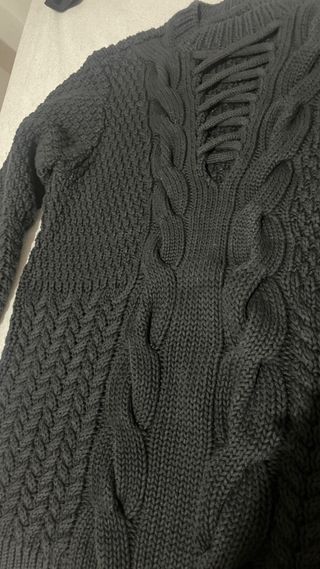 Jersey negro trenzado talla S