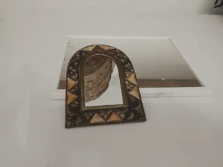 2 Espejos Decorativos Arco Dorado