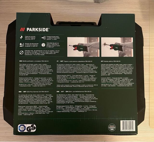 Martillo Perforador y Cincelador Parkside PBH 800