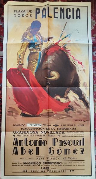 CARTEL DE TOROS - PLAZA DE TOROS PALENCIA. 1955
