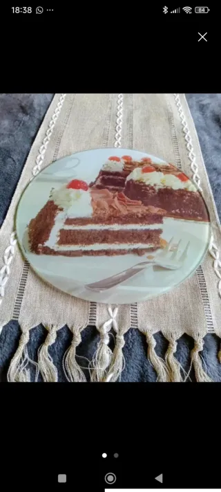 Plato grande de vidrio decorativo