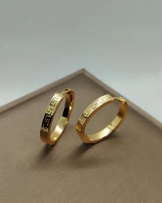 Pendientes Aro Greca Versace Chapado Oro 18k