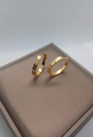 Pendientes Aro Greca Versace Chapado Oro 18k