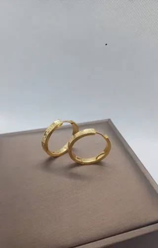 Pendientes Aro Greca Versace Chapado Oro 18k