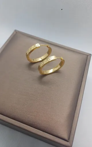 Pendientes Aro Greca Versace Chapado Oro 18k