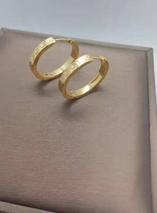 Pendientes Aro Greca Versace Chapado Oro 18k