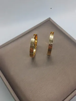 Pendientes Aro Greca Versace Chapado Oro 18k