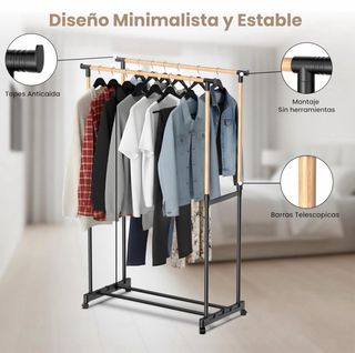 Burro Perchero Doble Extensible