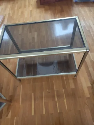 Mesa centro aluminio y cristal