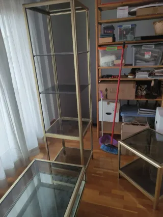 Mesa centro aluminio y cristal