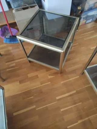 Mesa centro aluminio y cristal