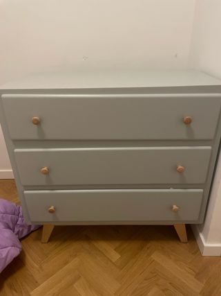 Cambiador bebé con cajoneras gris