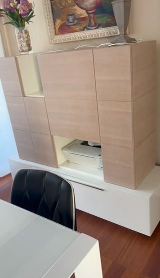 Mueble TV Banak modular blanco y marrón