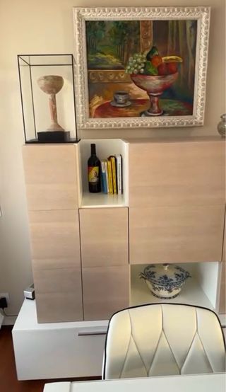 Mueble TV Banak modular blanco y marrón
