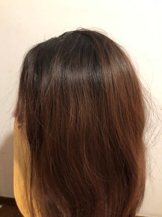 Peruca cabelo longo castanho escuro