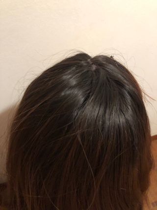 Peruca cabelo longo castanho escuro