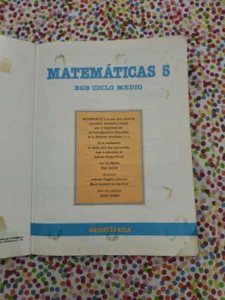 Matematicas 5 Egb, Ciclo Medio