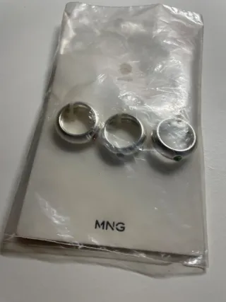 Set 3 Anillos Plata Mango