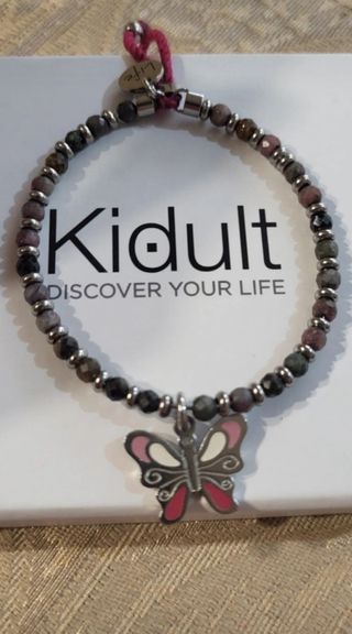 Bracciale Kidult Donna Farfalla Rosa Argento