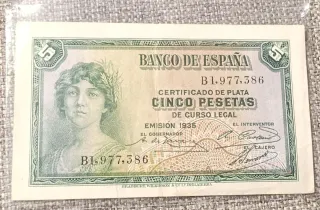 Billete 5 Pesetas Banco de España 1935