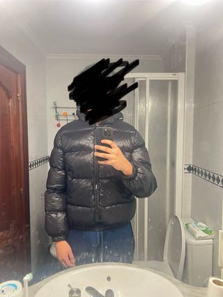 Chaqueta Puffer Brillante Zara Negra