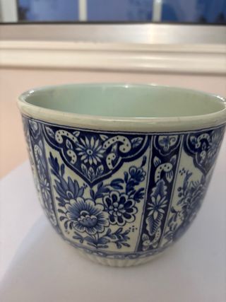 Macetero Royal Boch Azul y Blanco Cerámica