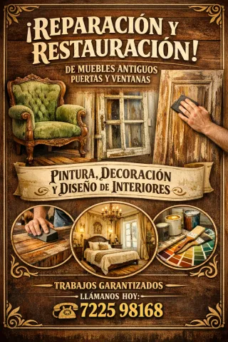 Restauración y reparación de muebles, antiguos!