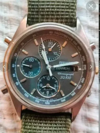 Reloj Seiko Titanium SQ100 Cronógrafo Vintage