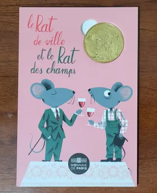 Moneda 'Ratón de campo y ciudad' Francia