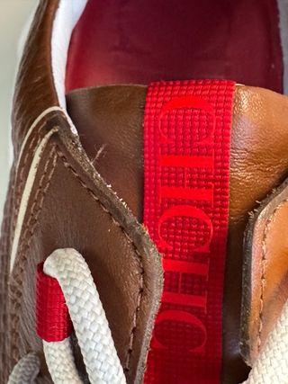 Zapatillas Carolina Herrera Piel Marrón y Rojo