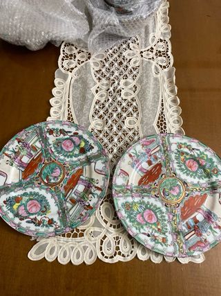 2 Platos Porcelana Antigua China Macao