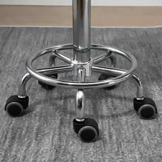 Conjunto de 2 Taburetes Giratorios con Ruedas para Peluqueros y Esteticistas, Altura Regulable, Acolchado, Piel PU, Negro