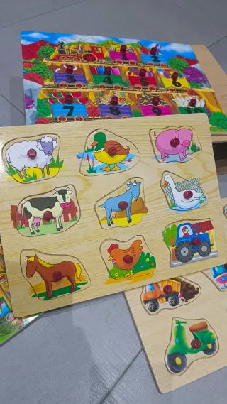 Cajón 4 Puzzles Madera Niños