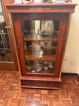 Armario cristal y madera con cajones