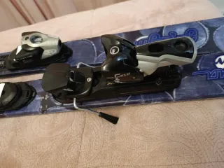 Esquís y bastones con funda