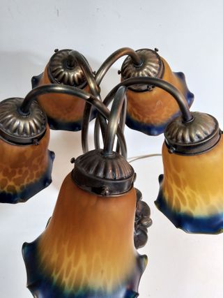 Lámpara de mesa 5 luces cristal y metal