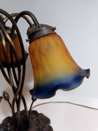 Lámpara de mesa 5 luces cristal y metal